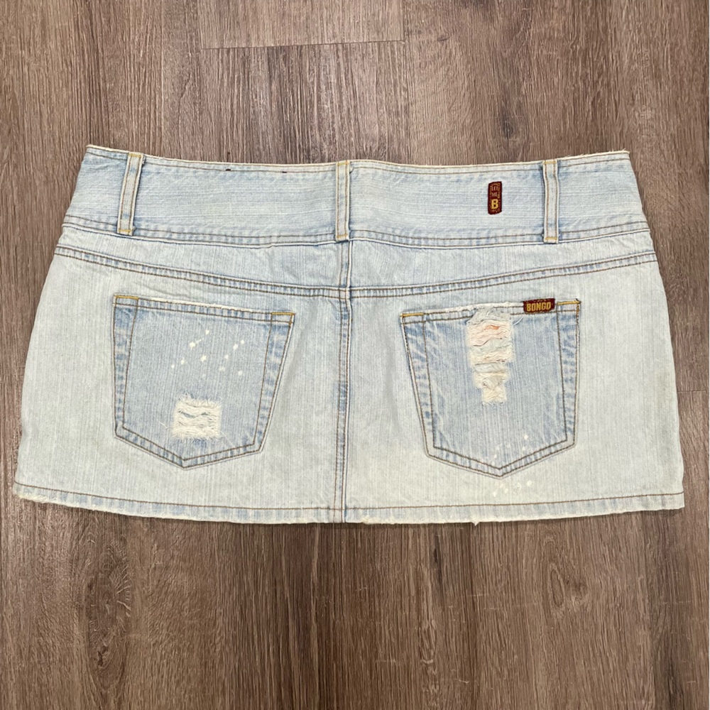 Bongo Y2K Light Wash Denim Mini Skirt Size 17 90s 2000s - Picture 3 of 11